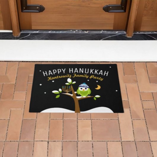 Gepersonaliseerde Chanoeka Menorah Licht de Nacht  Deurmat