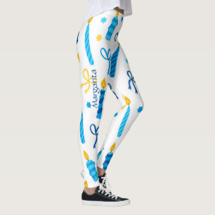 Gepersonaliseerde Chanoeka Pattern Schattigee Work Leggings