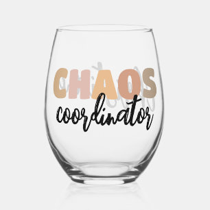 Gepersonaliseerde Chaos Coördinator Boss Manager A Wijnglas Zonder Voet
