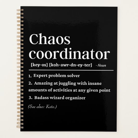 Gepersonaliseerde Chaos-coördinatordefinitie Planner (Voorkant)