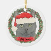 Gepersonaliseerde Chartreux Chartreuse Cat Keramisch Ornament (Voorkant)