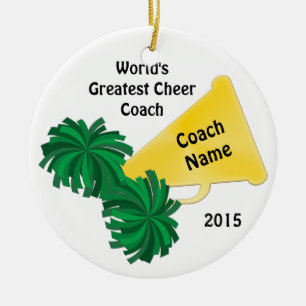 Gepersonaliseerde Cheer Coach-cadeaus met acht tek Keramisch Ornament
