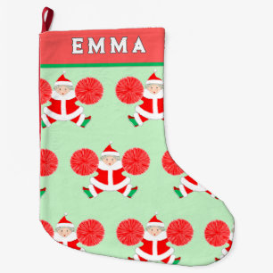 Gepersonaliseerde cheerleader grote kerstsok