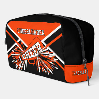 Gepersonaliseerde Cheerleader | Oranje, Zwart, Wit Toilettasje