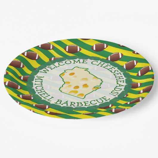 Gepersonaliseerde Cheese Head Paper Borden Papieren Bordje (Gekanteld)