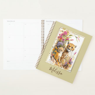 Gepersonaliseerde Cheetah Baby en mam Planner