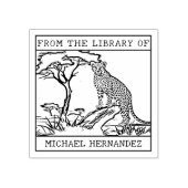 Gepersonaliseerde Cheetah Bookplate Rubberstempel (Afrduk)