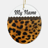 Gepersonaliseerde Cheetah Keramisch Ornament (Links)