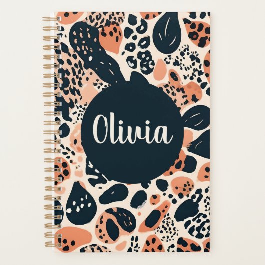 Gepersonaliseerde Cheetah Leopard Animal Print Planner (Voorkant)