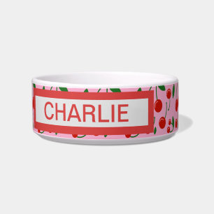 gepersonaliseerde Cherries Dog Bowl Voerbakje