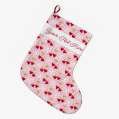 Gepersonaliseerde Cherry Sweet Preppy Tiener Kinde Grote Kerstsok (Voorkant (Hangend))
