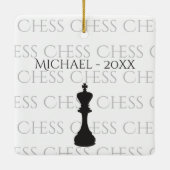 Gepersonaliseerde Chess King Classic Piece Modern Keramisch Ornament (Achterkant)