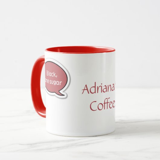 Gepersonaliseerde Chestnut Red Speech Bubble Coffe Mok (Voorkant links)