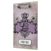 Gepersonaliseerde Chevron Live Laugh Love Klembord (Links)