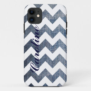 gepersonaliseerde chevron v-strepen iPhone 11 hoesje