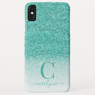 Gepersonaliseerde Chic Girly Blauwgroen Groene Omb iPhone XS Max Hoesje