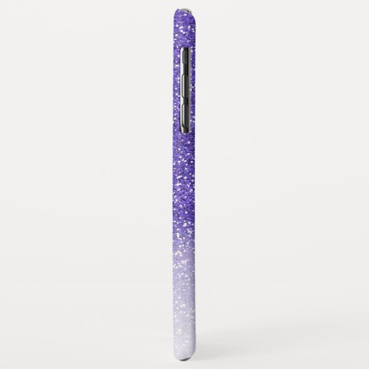 Gepersonaliseerde Chic Girly Paarse Ombre Glitter Case-Mate iPhone Case (Achterkant/links)