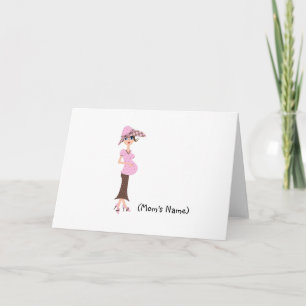 Gepersonaliseerde Chic Mom / zwangere vrouw Statio Bedankkaart