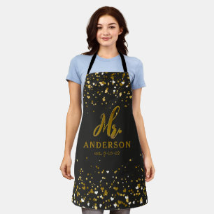 Gepersonaliseerde Chic Mr en Mrs Aprons Gift Set Schort