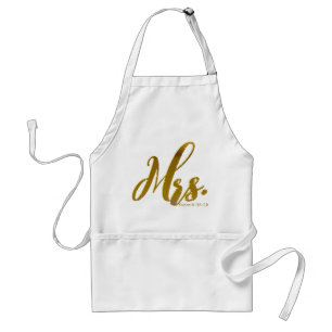 Gepersonaliseerde Chic Mr en Mrs Aprons Gift Set Standaard Schort