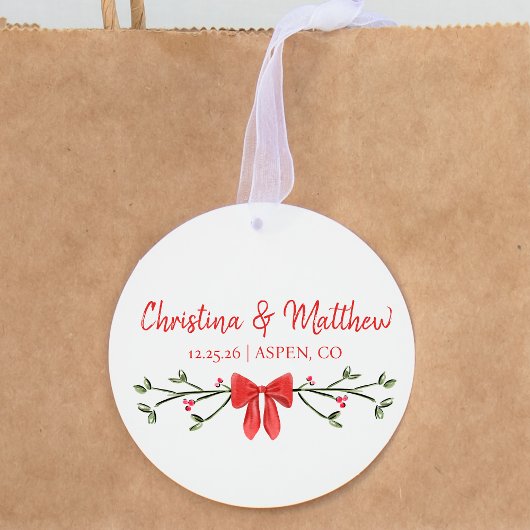 Gepersonaliseerde Chic Winter Vakantie Kerstbruilo Bedankjes Labels