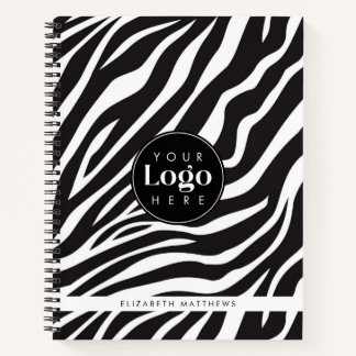 Gepersonaliseerde Chic Zebra Print Custom Company  Notitieboek