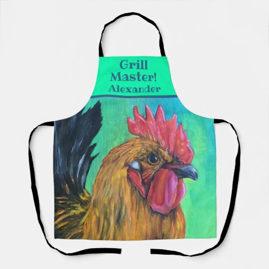 Gepersonaliseerde Chicken Grill Master Schort (Voorkant)