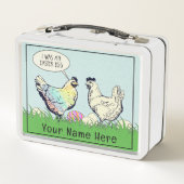Gepersonaliseerde  Chickens Metal Lunchbox (Achterkant)