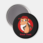 Gepersonaliseerde chimp cartoon magnet magneet (Voorkant / Achterkant)