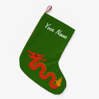 Gepersonaliseerde Chinese Dragon kerststaart Kleine Kerstsok