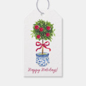 Gepersonaliseerde Chinoiserie Topiary Vakantie, Cadeaulabel (Voorkant)