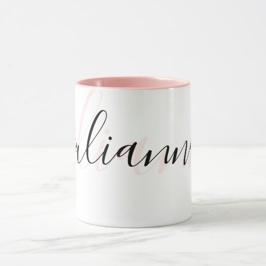 Gepersonaliseerde chique blush roze en zwart mok (Midden)