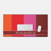 Gepersonaliseerde chique gestreepte bureaumat (Keyboard & Muis)