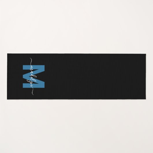 Gepersonaliseerde chique kalligrafie Naam Monogram Yogamat (Voorkant (horizontaal))