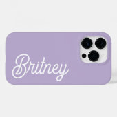 Gepersonaliseerde chique lavendel Paarse monogram  Case-Mate iPhone Case (Achterkant (horizontaal))