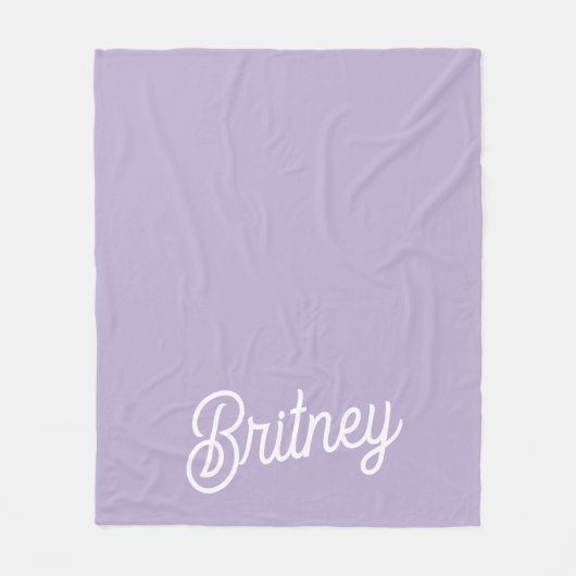 Gepersonaliseerde chique lavendel Paarse monogram Fleece Deken (Voorkant)