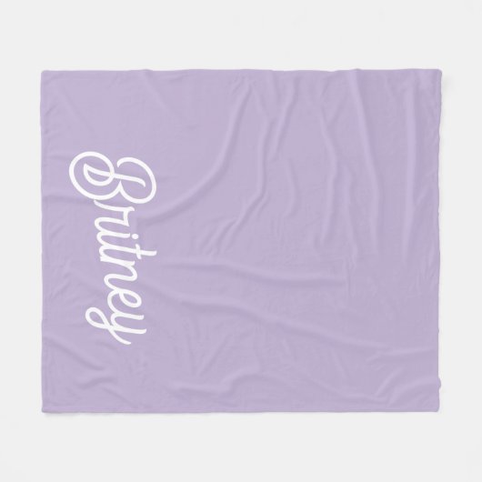 Gepersonaliseerde chique lavendel Paarse monogram Fleece Deken (Voorkant (Horizontaal))
