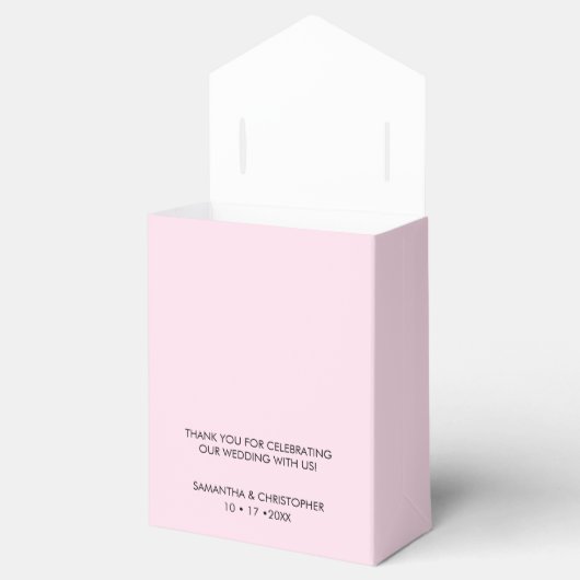 Gepersonaliseerde chique liefde ScrIpt zwart roze  Bedankdoosjes (Geopend)