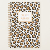 Gepersonaliseerde chique meisje luipaard patroon p planner (Voorkant)