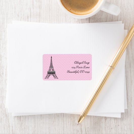 Gepersonaliseerde chique Paris Eiffel Tower adresl Etiket (Insitu)