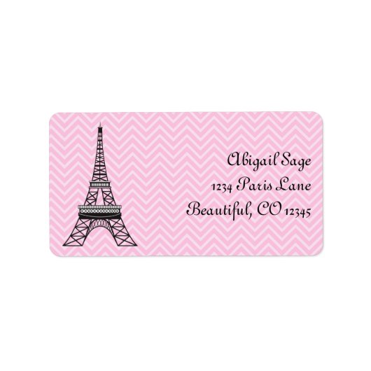 Gepersonaliseerde chique Paris Eiffel Tower adresl Etiket (Voorkant)