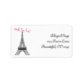 Gepersonaliseerde chique Paris Eiffel Tower adresl Etiket (Voorkant)