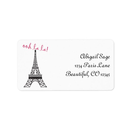 Gepersonaliseerde chique Paris Eiffel Tower adresl Etiket (Voorkant)