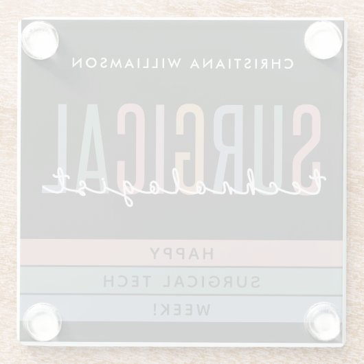 Gepersonaliseerde Chirurgische Technologist Week O Glazen Onderzetter (Achterkant)