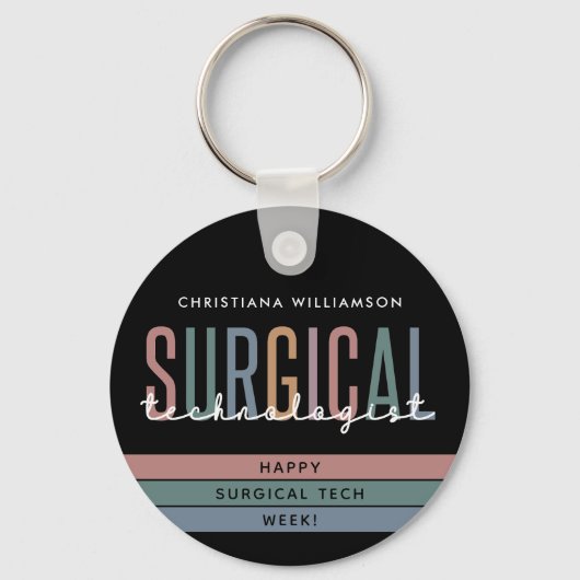 Gepersonaliseerde Chirurgische Technologist Week O Sleutelhanger (Voorkant)