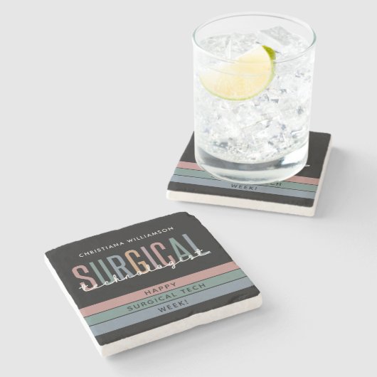 Gepersonaliseerde Chirurgische Technologist Week O Stenen Onderzetter (Zijkant)