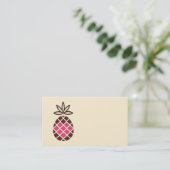 Gepersonaliseerde chocolade-ananas met roze hart visitekaartje (Staand voorkant)