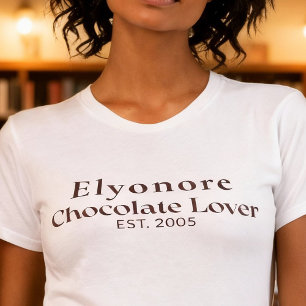 Gepersonaliseerde Chocolade Liefhebber Naam Gevest T-shirt