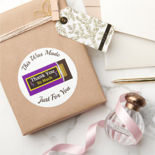 Gepersonaliseerde Chocolade Snoep Bar Party Favor Ronde Sticker