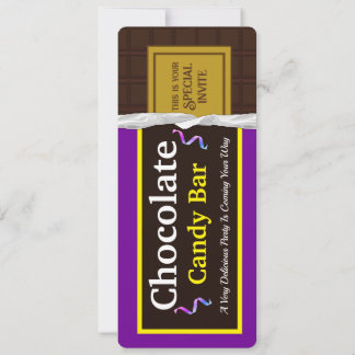 Gepersonaliseerde Chocolade Snoep Bar Party Invita Kaart